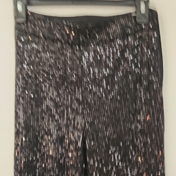 LOFT Black Sequin Straight Leg Pants - Picture 3 of 7
